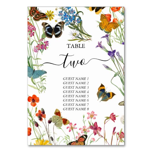 蝶フローラ結婚のテーブル番号 テーブルナンバー (正面)