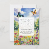 蝶フローラ記念写真悔やみや弔慰葬儀 サンキューカード (正面)