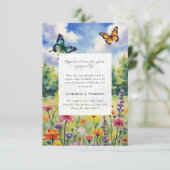 蝶フローラ記念写真悔やみや弔慰葬儀 サンキューカード (スタンド正面)