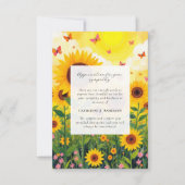 蝶フローラ記念写真悔やみや弔慰葬儀 サンキューカード (正面)