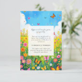 蝶フローラ記念写真悔やみや弔慰葬儀 サンキューカード (スタンド正面)