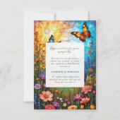 蝶フローラ記念写真悔やみや弔慰葬儀 サンキューカード (正面)