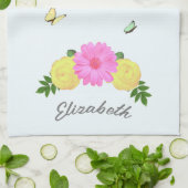 蝶フローラ キッチンタオル (折り畳み)