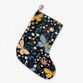 蝶フローラ：手描きシームレス。 スモールクリスマスストッキング (正面 (吊り時))