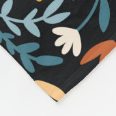 蝶フローラ:手描きシームレス。 フリースブランケット (角)