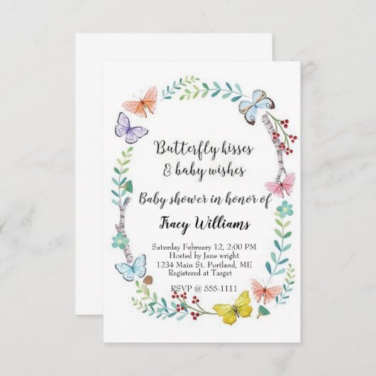 蝶フローラ 招待状 (正面/裏面)