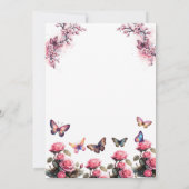 蝶フローラ |水彩ブライダルシャワー 招待状 (裏面)