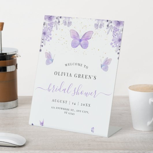 蝶ブライダルシャワーブライダルブランチパーティー 台座サイン (インサイチュ)