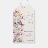 蝶ブライダルシャワーラベ感謝していンダーお願い ギフトタグ (正面)