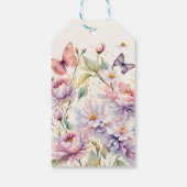 蝶ブライダルシャワーラベ感謝していンダーお願い ギフトタグ (裏面)