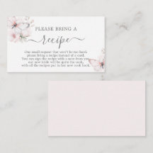 蝶ブライダルシャワーレシピカードリクエスト