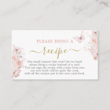 蝶ブライダルシャワーレシピカードリクエスト