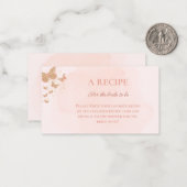 蝶ブライダルシャワーレシピカード ノートカード (正面/裏面インサイチュ)