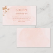 蝶ブライダルシャワーレシピカード ノートカード (正面/裏面)