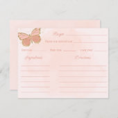蝶ブライダルシャワーレシピ指示カード ノートカード (正面/裏面)