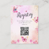 蝶ブライダルシャワーレジストリQRコード エンクロージャーカード (正面)