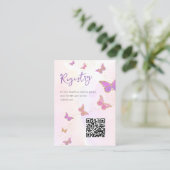 蝶ブライダルシャワーレジストリQRコード エンクロージャーカード (スタンド正面)