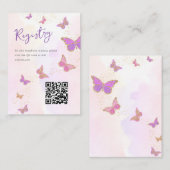 蝶ブライダルシャワーレジストリQRコード エンクロージャーカード (正面/裏面)