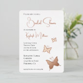 蝶ブライダルシャワー 箔招待状 (立ち正面)