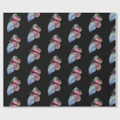 蝶ブルーピンクデジタルアート ラッピングペーパー (フラット)