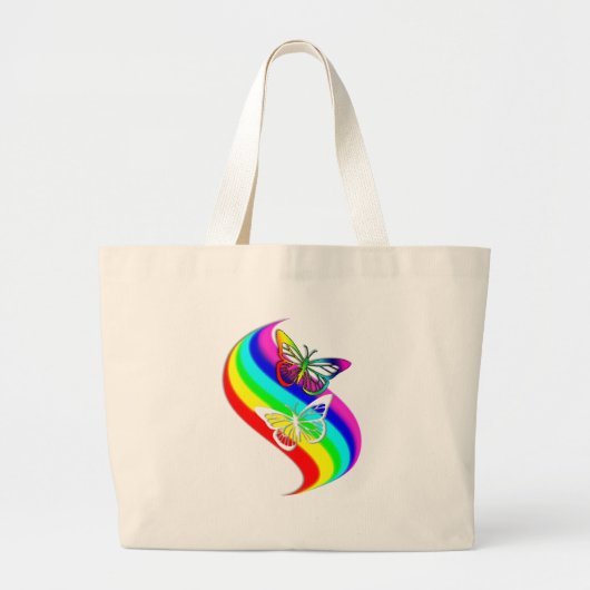 蝶ブレイクアウトのトートバック ラージトートバッグ (正面)