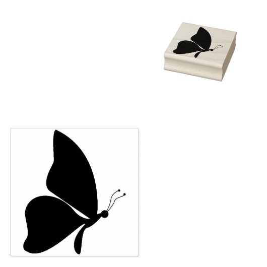 蝶プロフィールのシルエットアートスタンプ ラバースタンプ (押印)