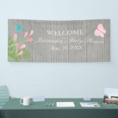 蝶ベビーシャワーの旗が付いている開花の花 横断幕 (トレードショー)