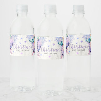 蝶ベビーシャワー水瓶ラベル ペットボトルラベル