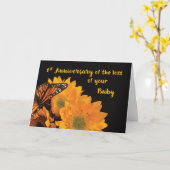 蝶ベビー一周忌 カード (黄色い花)