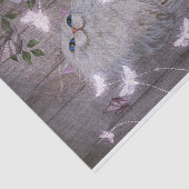 蝶ホワイトキティキャットフローラデコパージュ 薄葉紙 (詳細)