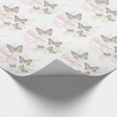 蝶ホワイトピンク結婚式の引き出物感謝していユー ラッピングペーパー (角)