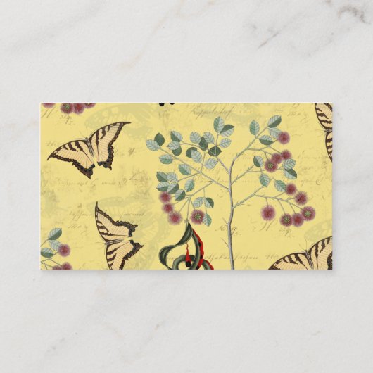 蝶ボタニカルヴィンテージシノワセリ 名刺 (裏面)