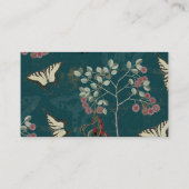 蝶ボタニカルヴィンテージダークグリーンエレガント 名刺 (裏面)