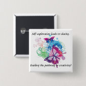 蝶ボタン。 インスピレーションはあなたとあります 缶バッジ (正面&裏面)