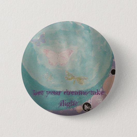 蝶ボタン 缶バッジ (正面)