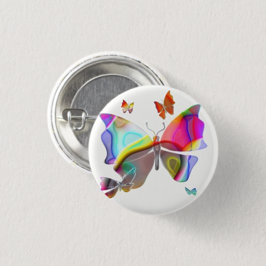 蝶ボタン 缶バッジ (正面&裏面)