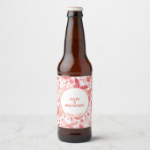 蝶ボホモダンウォーター色コーラルピンク ビールラベル (正面)