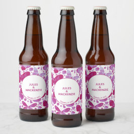 蝶ボホモダン水色マゼンタピンク ビールラベル