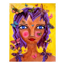 蝶ポスター付き島女の子