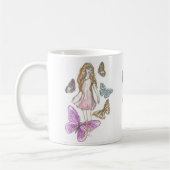 蝶マグ- 15のoz コーヒーマグカップ (左)