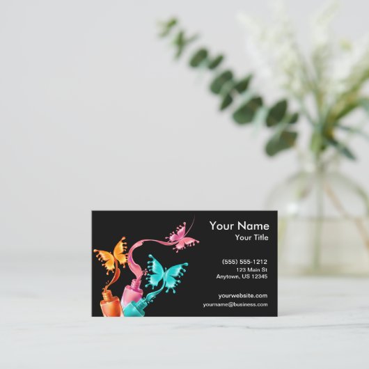 蝶マニキュア 名刺 (スタンド正面)