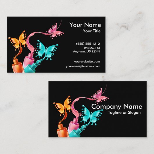 蝶マニキュア 名刺 (正面/裏面)