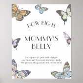 蝶ママの腹の赤ちゃんシャワーの大きさ ポスター (正面)