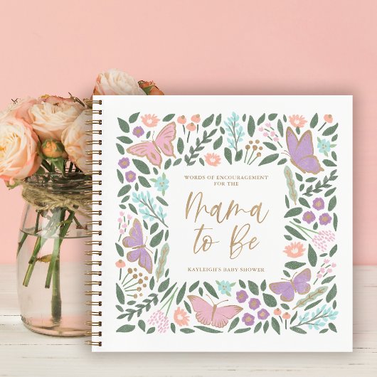 蝶ママへベビーシャワーゲストブック ノートブック