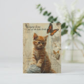 蝶ミックスメディアを使用した愛らしいジンジャーキッチン ポストカード (スタンド正面)