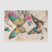 蝶ミックスメディアコラージュエフェメラデクページ 薄葉紙 (正面)