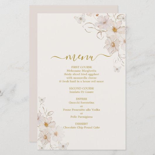 蝶メニューカード (正面/裏面)