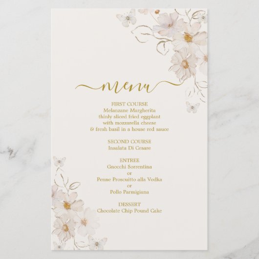 蝶メニューカード (正面)