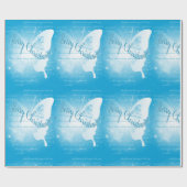 蝶メリークリスマスの包装紙 ラッピングペーパー (フラット)