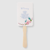 蝶モダンエレガントのシックなピンクのフローラ ハンドファン (裏面)